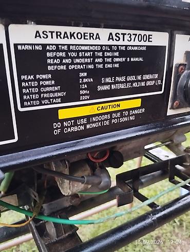 taxta tavan modelleri: ASTRAKOERA AST3700E benzin generatoru Texniki xüsusiyyətlər: - Tip: 1 — 2