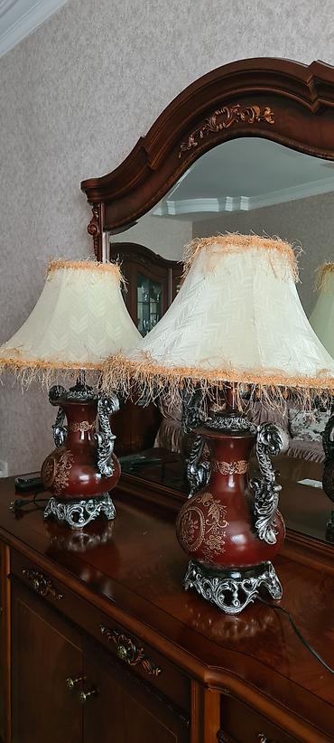 dekor isiq: Klassik üslubda masaüstü abajur lampaları – 2 ədəd dəst - Üslub — 3