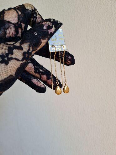 Sırğalar: Sırğa, Sarı qızıl, 585 Əyar, 3 g, Ünvandan götürmə — 12