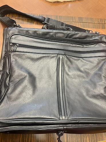 meta eynek: Təmiz Dəri geyim üçün asma-səyahət çantası (garment bag) - Material — 5