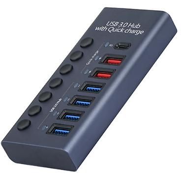 usb mini: USB 3.0 HUB док-станция расширения 7 портов с переключателем зарядка — 2