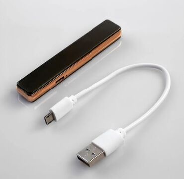 Зажигалки: Электрическая USB-зажигалка с тонким корпусом и глянцевой вставкой — 6
