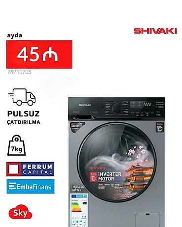 kredit motor: Paltaryuyan maşın Shivaki, 7 kq, Yeni, Avtomat, Qurutma var, Kredit var, Pulsuz çatdırılma — 1