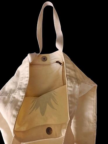 Çantalar: Ananas naxışlı kanvas tote çanta - Material: qalın, təbii rəngli — 2