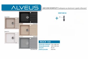 rostilj bela crkva: Set sudopera sa slavinom i sifonom ROCK ZENITAM Dimenzije: � / mm
