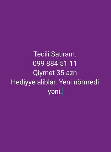 azercell nömreler: Nömrə: ( 099 ) ( 8845111 ), Yeni