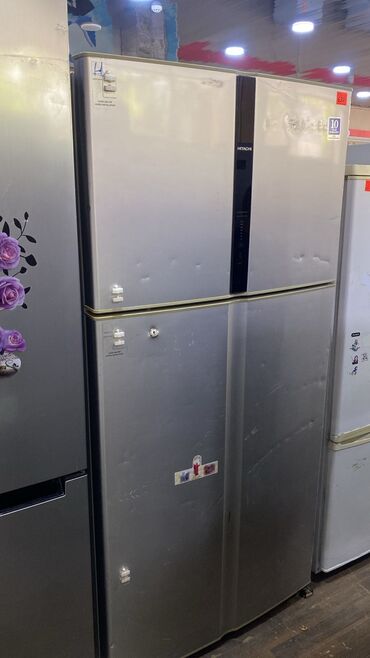 Mətbəx texnikası: İşlənmiş 2 qapılı Hitachi Soyuducu Satılır, rəng - Gümüşü, Təkərli