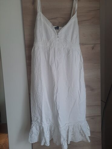 haljina pamuk: L (EU 40), bоја - Bela, Drugi stil, Na bretele
