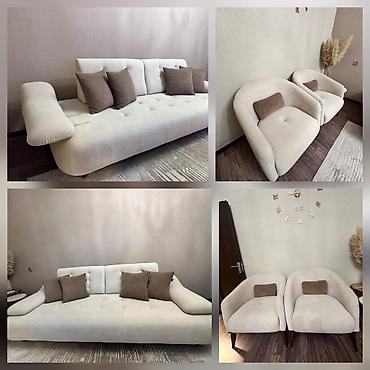 Комплекты диванов и кресел: Türkiyə istehsalı viva riva divan kreslo dəsti satılır 1650₼. Çox baha — 1