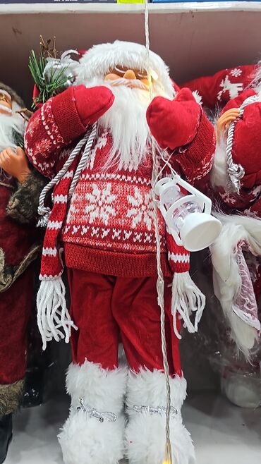 Yeni il oyuncaqları və bəzəkləri: Məhsul kodu sm-510018 Hündürlük 30 cm Şaxta baba kukla mişkası Diqqət — 10