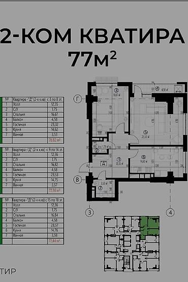 Продажа квартир: 2 комнаты, 77 м², Элитка — 4