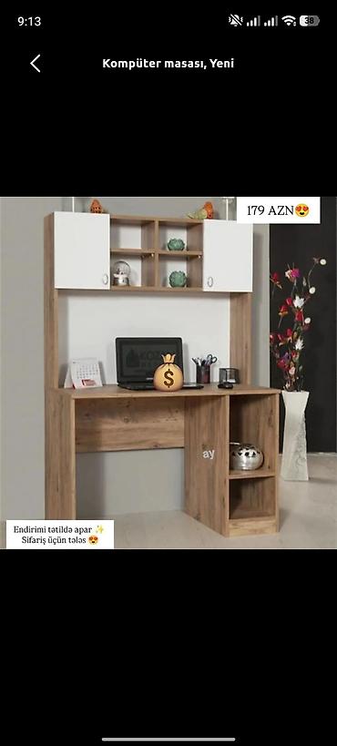 dibçək rəfi: Düz masa, Polkalı, Siyirməsiz, Teksturalı laminat — 1