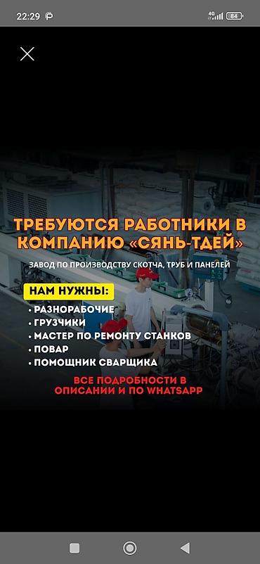 работа водитель в с: «СЯНЬ-ТДЕЙ» ишканасына кызматкерлер керек (Скотч, түтүктөр жана — 1