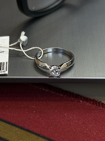 кольца заря: Белое золото 585 для предложения с цирконом - Вставка: одиночный — 3