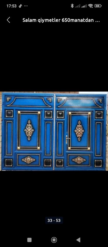 Həyət darvazaları: Dəmir Həyət darvazası, Yana açılan, Mexaniki, Qapı ilə, rəng - Qara — 25