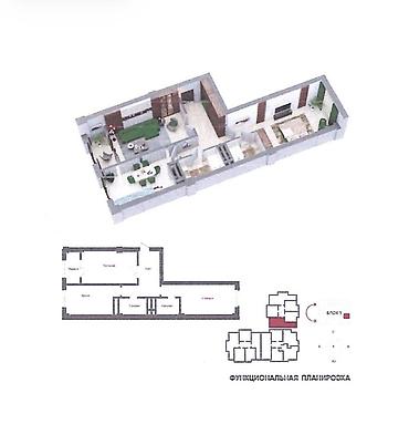2 комнаты, 78 м², Технопарк Элитка, 15 этаж, ПСО (под самоотделку)