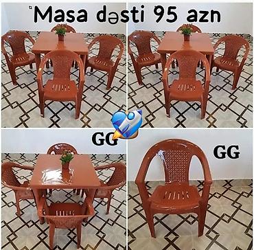 bag evlərində iş: Masa və oturacaq dəsti — 1