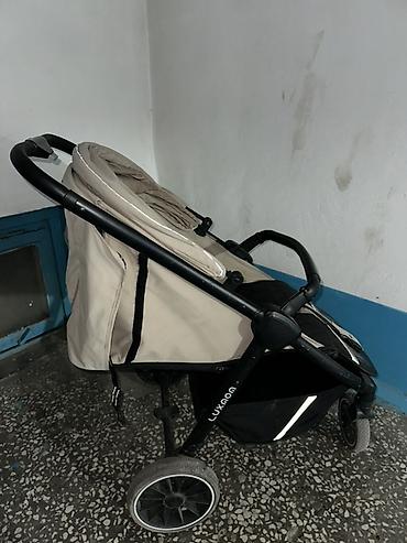 seebaby коляска: Прогулочная коляска LUXMOM, бежевый текстиль, чёрная рама — 5