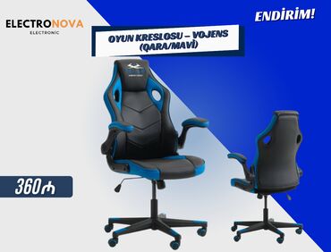notebook sumkalari: 🎮 Oyun Kreslosu – VOJENS (Qara/Mavi) ✔️ Rahat və ergonomik dizayn –