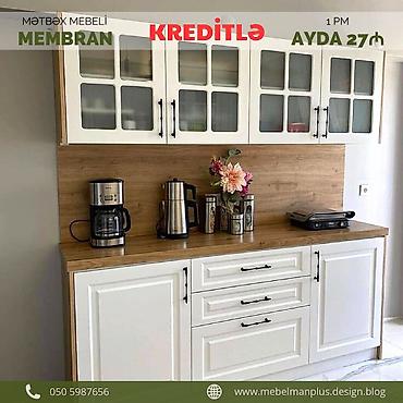 Sifarişlə mebel: Sifarişlə mətbəx dəsti, Özü çəkən petlələr, Sadə laminat, Kredit var, Pulsuz çatdırılma — 6