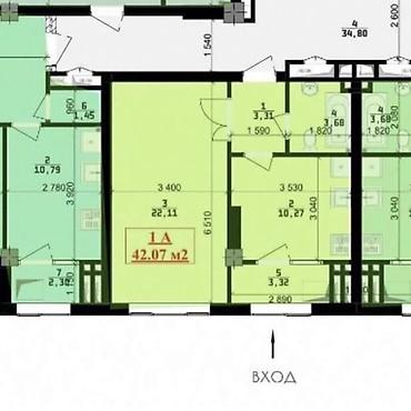 джал курчатова: 1 комната, 42 м², Советская/Скрябина Элитка, 11 этаж, ПСО (под самоотделку) — 6