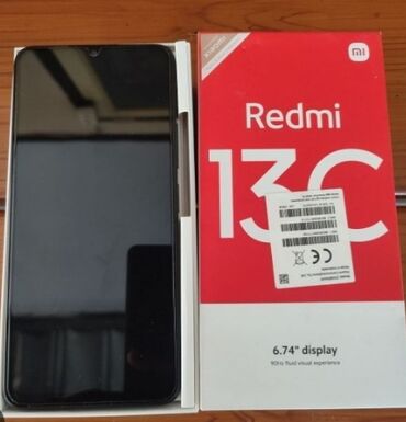 Xiaomi: Xiaomi Redmi 13C, 128 GB, rəng - Qara, 
 Sensor, Barmaq izi, Simsiz şarj