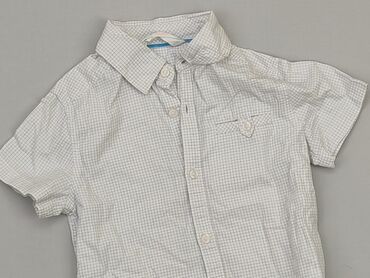 koszula ze stójką krótki rękaw: Koszula 2-3 lat, stan - Dobry, wzór - Kratka, kolor - Biały