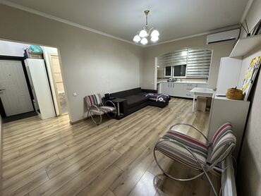 квартира долгосрочное кызыл аскер: 1 комната, 50 м², 9 этаж, Дизайнерский ремонт