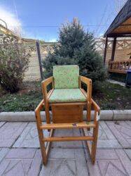 стол для кормления деревянный: Тамактандыруучу отургуч, Колдонулган, Башка бренд, Жыгач, Трансформер, түсү - Жашыл, Өзү алып кетүү