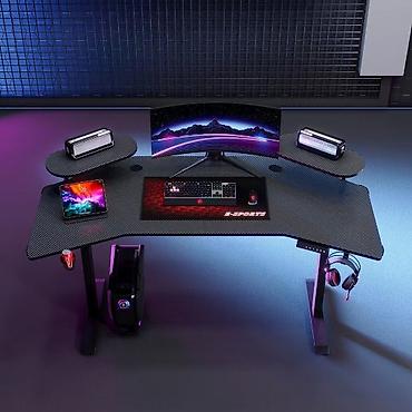 Компьютерные столы: Компьютерный игровой стол с электронной регулировкой высоты Gaming Tab — 6