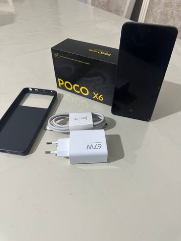 telefon islənmis: Poco X6, 256 ГБ, цвет - Черный, Сенсорный, Отпечаток пальца, Face ID