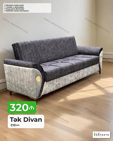 Tək divan – 210 sm - Açılan, bazalı mexanizm: gündəlik istifadəyə və