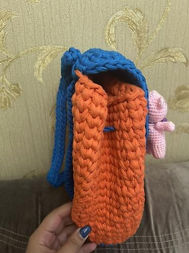 ugg bakü: Əl işi toxunma uşaq bel çantası - Material: qalın, yumşaq ipliklə əl — 2