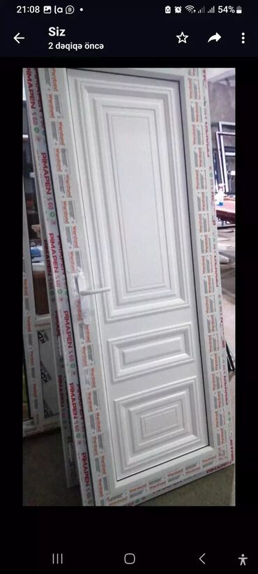 Plastik qapılar: Yeni Plastik qapı 80x200 sm Zamok və çərçivə ilə, Zəmanətli, Pulsuz quraşdırma, Pulsuz çatdırılma, Rayonlara çatdırılma — 8