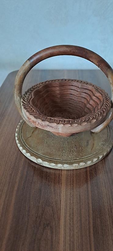 meyvə ağac: Taxta oyma qatlanan səbət - Material: tamamilə təbii ağac, əl oyma — 1
