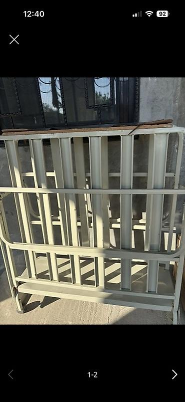 bağca mebeli: Metal uşaq beşiyi - Material: möhkəm metal konstruksiya - Rəng: açıq — 1