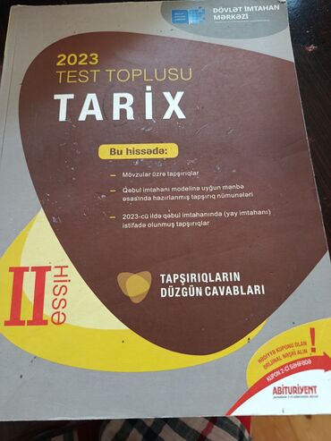 Tarix test toplusu 2 ci hissə
qiymət:5 manat