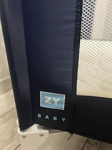 manej carpayi: ZY Baby qatlanan körpə çarpayısı/mani - Rəng: tünd göy (ağ plastik — 3