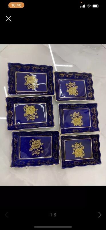 Nahar dəstləri və servizlər: Nahar dəsti, rəng - Göy, Farfor — 4