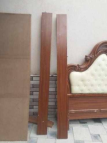 Çarpayılar: Klassik üslublu taxta çarpayı komplekti - Başlıq və ayaq ucu: Qoyu — 4