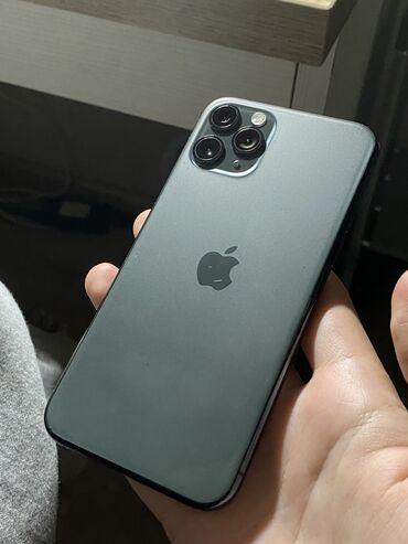 Apple iPhone: IPhone 11 Pro, Б/у, 256 ГБ, Matte Midnight Green, Защитное стекло, Чехол, 85 %