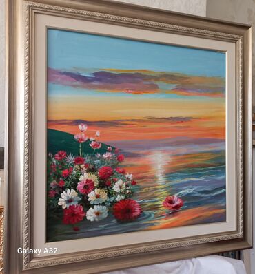 Şəkillər, tablolar: Ölçü 120/80 (12 ədəd). Böyükdürlər. Kətan parça üzərində yağlı boya — 28