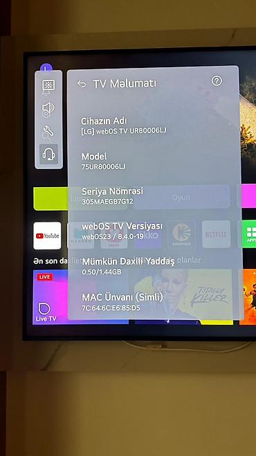 tv 75: LG 75UR80006LJ 75" 4K UHD Smart TV Ekrani xarabdi ehtiyyat hissesi — 2