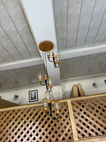 забор из профнастила: Loft/vintaj tərzli asma çilçıraq - Dizayn: İki mərtəbəli