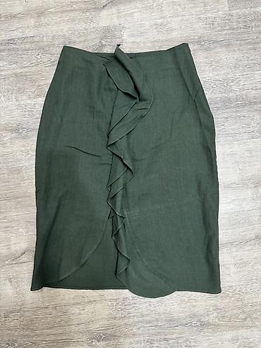 mini etek: Midi Ətək, Zara, Kətan, M — 1