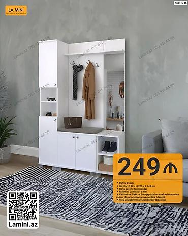 Dolablar: Dəhliz dolabı – minimalist dizaynlı, çoxfunksiyalı giriş mebeli — 1