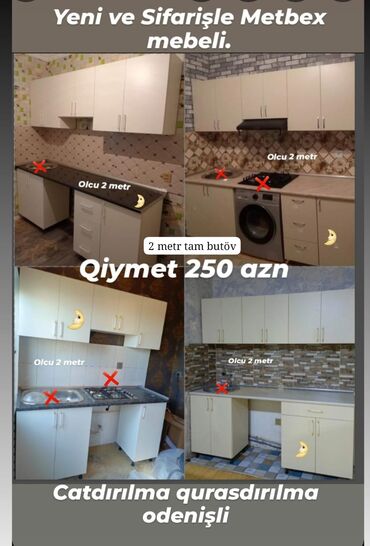 metbex mebelleri qiymeti: 🟣Metbex mebeli 🟣 *Qiymet *250azn🟣* 🟣Ölçü 2 metr. 🟣Rezapal hediyye 🟣