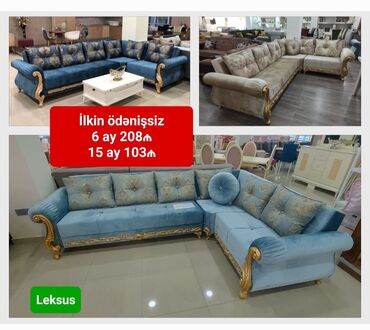 koja divanlar: Künc divan, Qonaq otağı üçün, Vеlur parça, Bazalı, Açılan