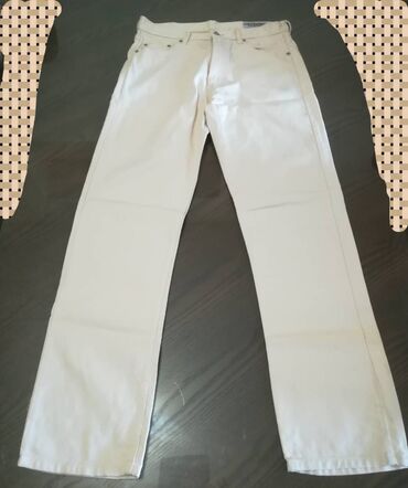 Farmerke: Farmerke GAS vel 32, bele, rebrasti texas, original, kao nove, jednom — 8