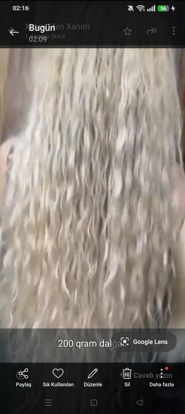 Təbii saçlar, pariklər: Sac satilir. tebii. uzunluq 70 sm wekildeki kimidi. qivirciq — 4